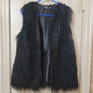 Cara Cara Black Faux Fur Vest